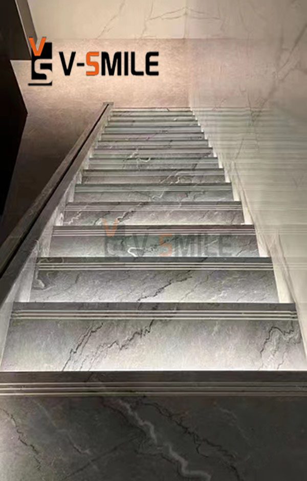 Bruce Grey Marble Straight Staircase Steps Floor Spiral Stair prices ...